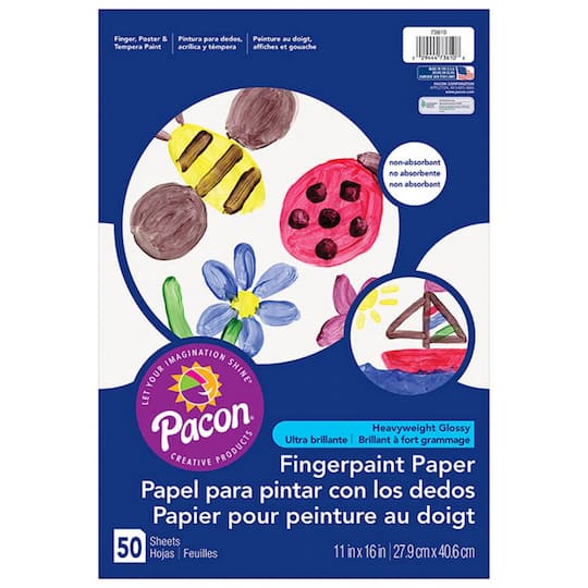 4 Packs: 6 Packs 50 ct. (1,200 total) Pacon&#xAE; White Finger Paint Paper